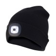 LIGHTHOUSE: Gorro con luz frontal LED recargable y forro polar. Negro
