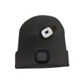 LIGHTHOUSE: Mütze mit wiederaufladbarem LED-Frontlicht und Fleecefutter. Schwarz