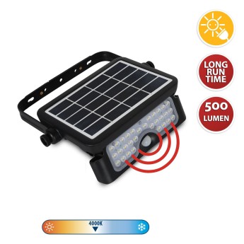 HAWK: 500 lumens solar spotlight with long autonomy