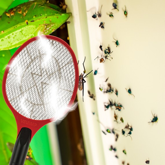 Raquette Électrique Anti-Moustiques Décamp' - Élimine Les Insectes Sans Produit Chimique, Sécuritaire
