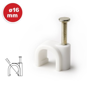 50 Kabelklemmen für runde Kabel mit 16 mm Durchmesser 2