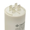 Starting capacitor for electric motors, 450V, capacity: 90µF, 4 pin / flat bottom