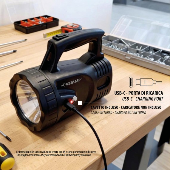 ICARO 5W: Rechargeable 5W/350lm floodlight....