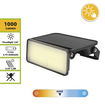 MAYA: 1000-lumen solar-powered LED floodlight. Adjustable... 2
