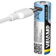 4 batterie AA Li-Ion ricaricabili tramite USB-C. 1400mAh. Cavetto incluso.
