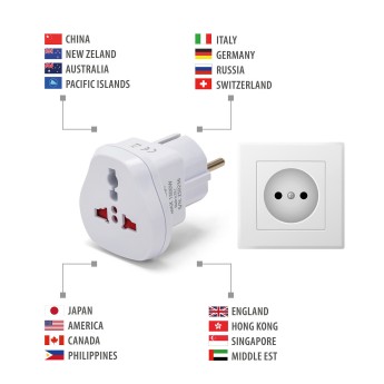 World to Europe travel adapter 2