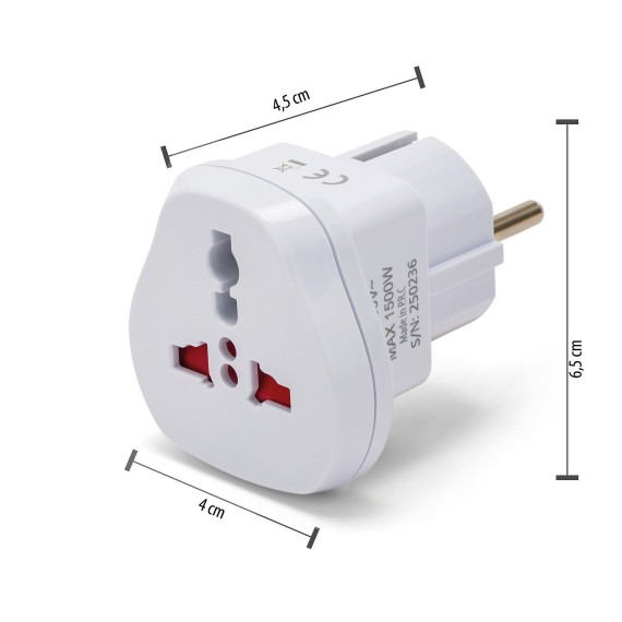 Adaptador de viaje del mundo a Europa