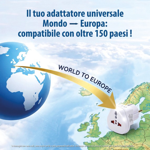 Adaptador de viaje del mundo a Europa