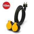 Cable alargador Stak M/2xF para obras de construcción, estándar francés, 10 metros. H07RN-F 3G1,5 mm², NF, CE - IP44