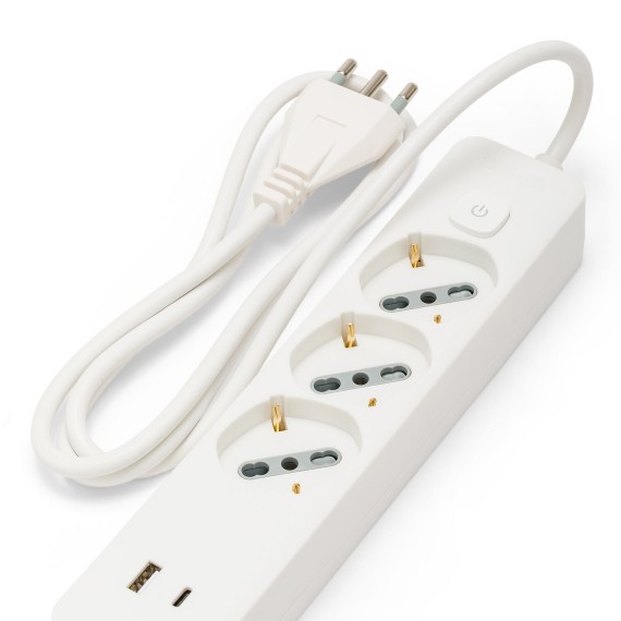 Italian power strip with a large 16A plug,...