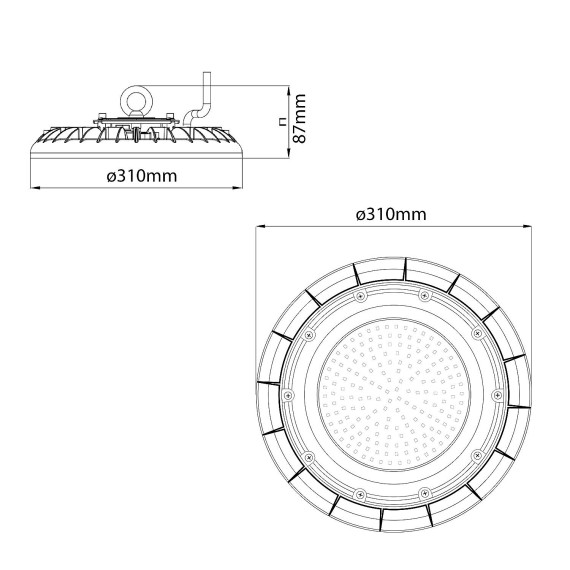 WELLS: LED highbay 150W, DOB, 18000 lumen in...