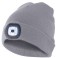 FARO: Sombrero con luz frontal LED recargable. Gris claro.