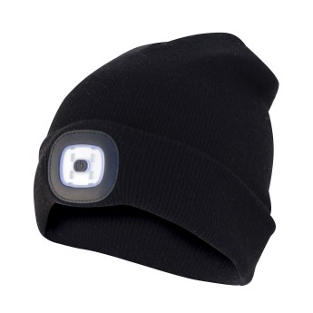 FARO: Linterna frontal LED recargable. Color negro.