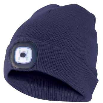 LIGHTHOUSE: Hat with rechargeable LED front light. Blue