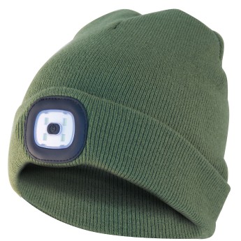 LIGHTHOUSE: Hat with rechargeable LED front light. Green