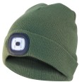 FARO: Sombrero con luz frontal LED recargable. Verde