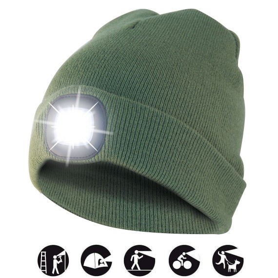 FARO: Sombrero con luz frontal LED recargable....
