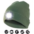 FARO: Sombrero con luz frontal LED recargable. Verde