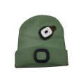 FARO: Sombrero con luz frontal LED recargable. Verde