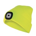FARO: Sombrero con luz frontal LED recargable. Amarillo.