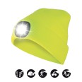 FARO: Sombrero con luz frontal LED recargable. Amarillo.
