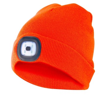 FARO: Sombrero con luz LED recargable. Naranja