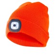 LEUCHTTURM: Hut mit wiederaufladbarer LED-Scheinwerferlampe. Orange.
