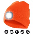 LEUCHTTURM: Hut mit wiederaufladbarer LED-Scheinwerferlampe. Orange.