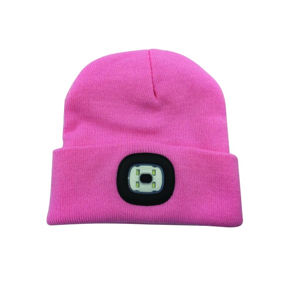 FARO: Sombrero con linterna LED recargable. Rosa