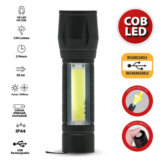 THOR MAX: Wiederaufladbare 1W LED-Taschenlampe...