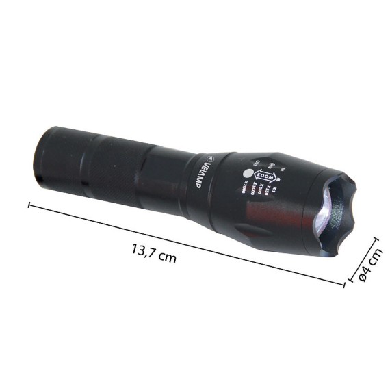 STEEL: 10W LED aluminum flashlight with...