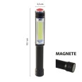 BIG DADDY : Lampe torche COB 3W en aluminium avec flash rouge. Aimantée.