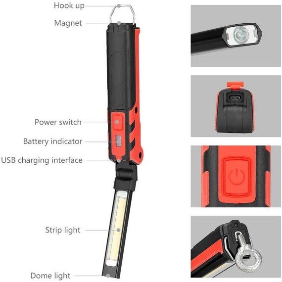 KUBRIK: COB-Inspektionsleuchte + Taschenlampe....