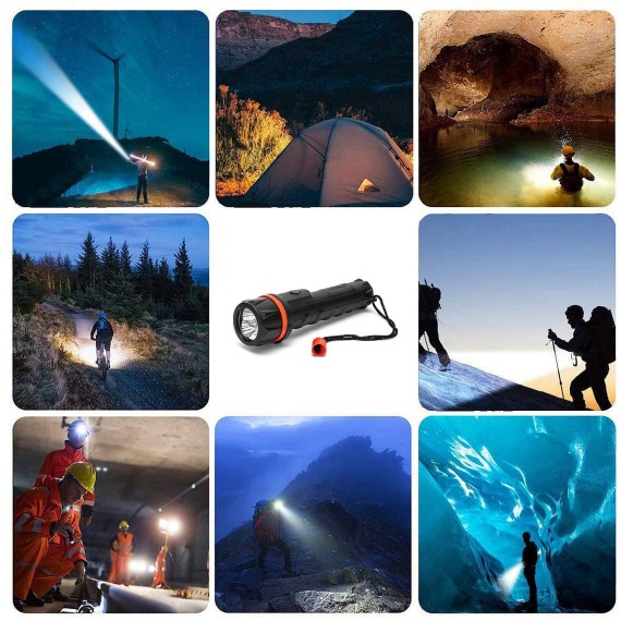 RUBBER LED: Torcia in gomma LED 2AA