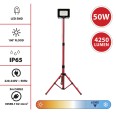 WAINGRO + TRIPOD: 50W SMD LED floodlight IP65, black 4000K with tripod and 3m cable