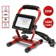 Luz de trabajo LED SMD de 20 W, IP65, con soporte y cable de 1,5 m