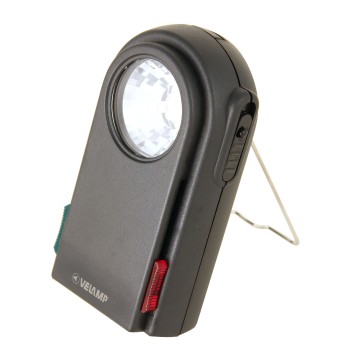 Taschenlampe mit 3 LEDs, Farbfiltern und Morsecode. Aus...