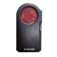 Torcia 3 LED con filtri colorati e pulsante morse. In plastica, nero.