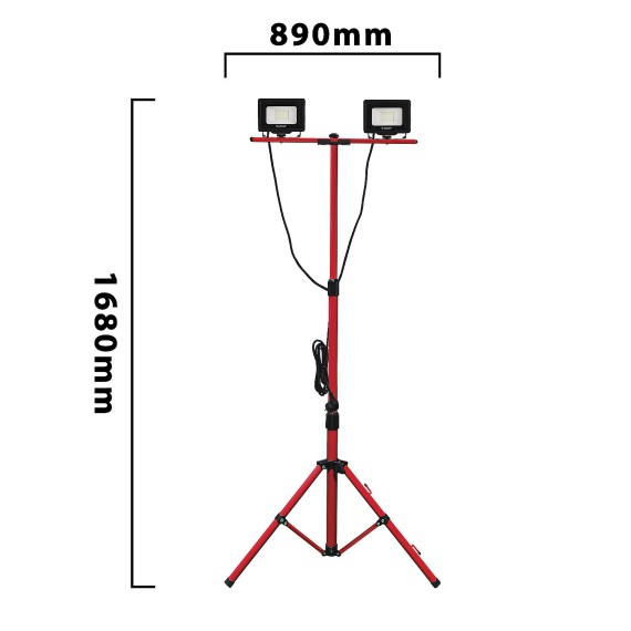 DOPPELKOPF: 2 x 20W SMD-LED-Arbeitsleuchte +...