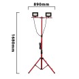 DOPPELKOPF: 2 x 20W SMD-LED-Arbeitsleuchte + Stativ