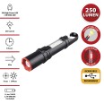 MAGNUM: Rechargeable 3W LED plastic flashlight. Side-mounted flashlight and zoom.