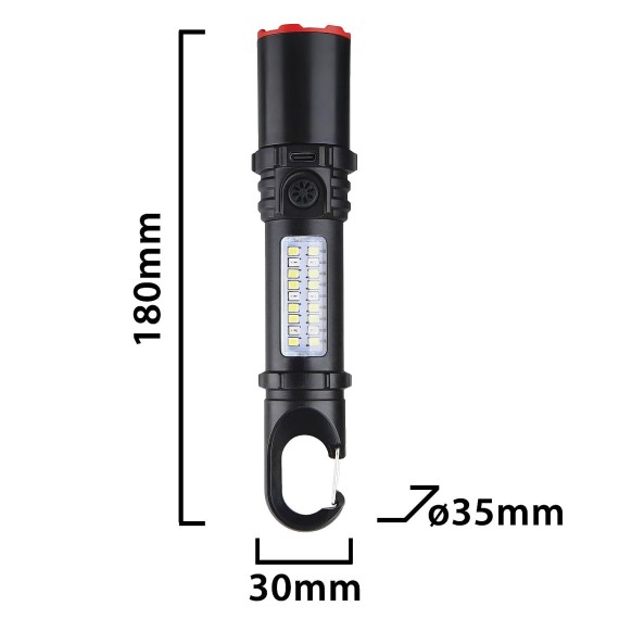 MAGNUM: Rechargeable 3W LED plastic flashlight....