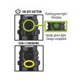 MAGNUM: Rechargeable 3W LED plastic flashlight. Side-mounted flashlight and zoom.