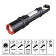 MAGNUM: Rechargeable 3W LED plastic flashlight. Side-mounted flashlight and zoom.