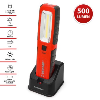 FONZIE: 500 Lumen Arbeitsleuchte mit Ladestation. LED +... 2
