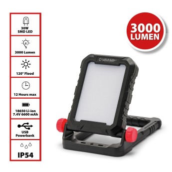 CROW: 30W / 3000lm rechargeable LED floodlight. IP54.... 2
