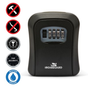 Key safe. Medium model with code protection. Black. 2