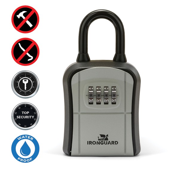 Schlüsselsafe. Basismodell mit Schloss. Grau.
