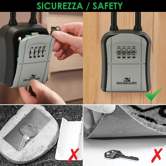 Schlüsselsafe. Basismodell mit Schloss. Grau.
