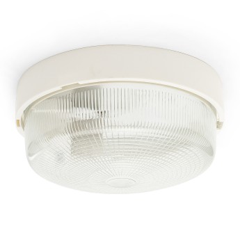BIGBOB: 22cm round wall light in plastic + glass E27 max...